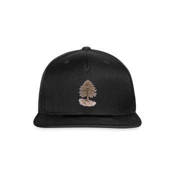 Majestic Pine Tree – Monochrome Nature - Snapback Baseball Cap - black - Front