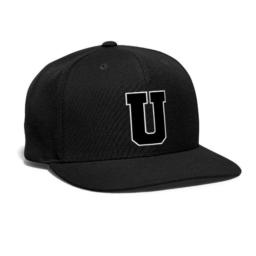 Varsity Letter U Collegiate Monogram - Snapback Baseball Cap