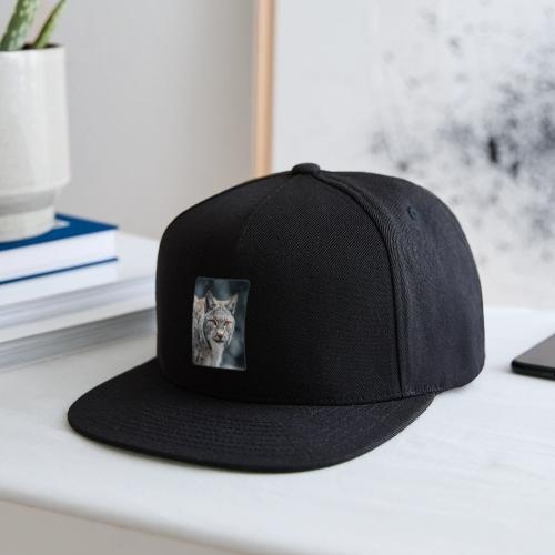 Lynx Portrait Piercing Eyes Design - Snapback Baseball Cap
