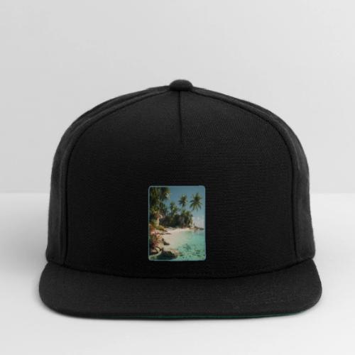 Serene Tropical Beach Floral Design - Snapback Baseball Cap