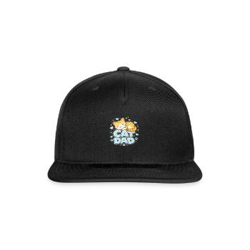Cat Dad t-shirt Cute Orange Tabby for Cat Lovers - Snapback Baseball Cap - black - Front