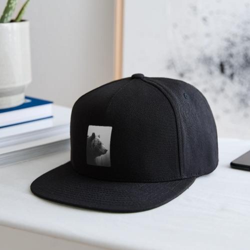 Grizzly Bear Black White Portrait Design - Snapback Baseball Cap