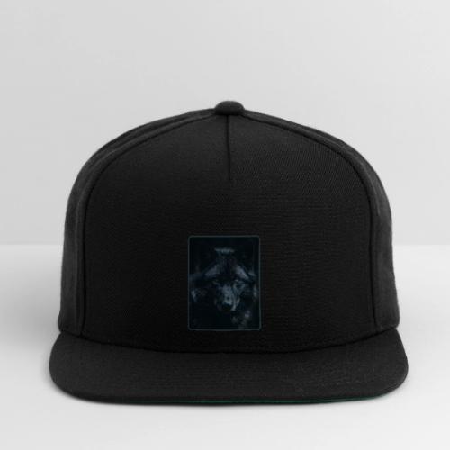 Black Wolf Intense Eyes Portrait Design - Snapback Baseball Cap
