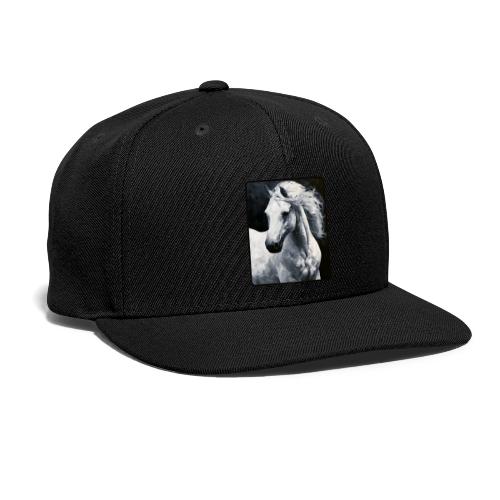 White Horse Oil Painting Design - Snapback Baseball Cap