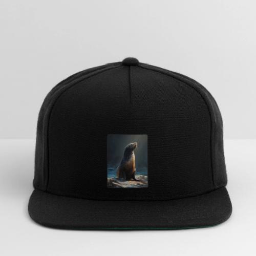 Fur Seal Artistic Shore Portrait Design - Snapback Baseball Cap