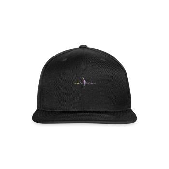 Gymnast Baton EKG Rhythmic Gymnastics - Snapback Baseball Cap - black - Front