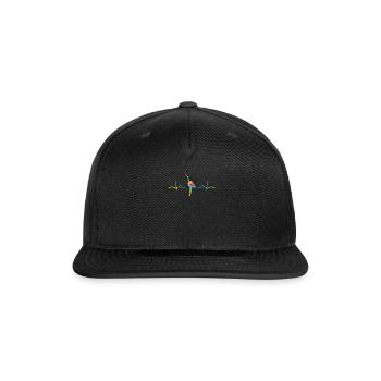 Gymnast Baton EKG Rhythmic Gymnastics - Snapback Baseball Cap - black - Front