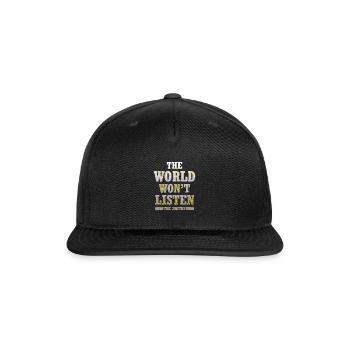 the smith, the world world won't listed - Snapback Baseball Cap - black - Front