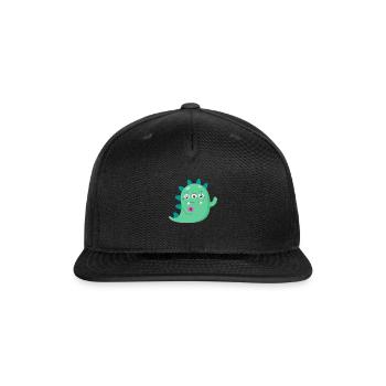 Cute Green Monster - Snapback Baseball Cap - black - Front