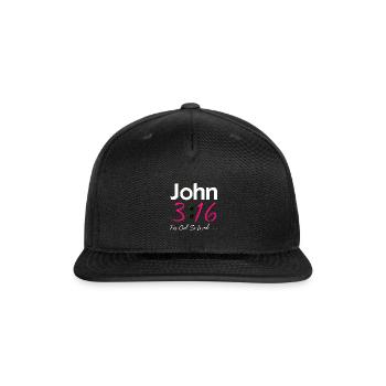john 3 16 - Snapback Baseball Cap - black - Front