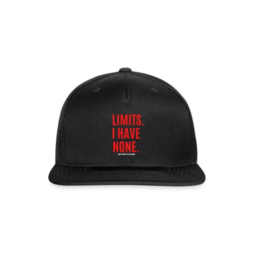 LIMITS. I HAVE NONE. Action Is King (Red & White) - Snapback Baseball Cap