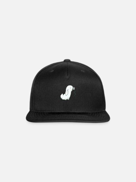 Cute Bunny Rabbit Flower Unique Animal Art - Snapback Baseball Cap - black