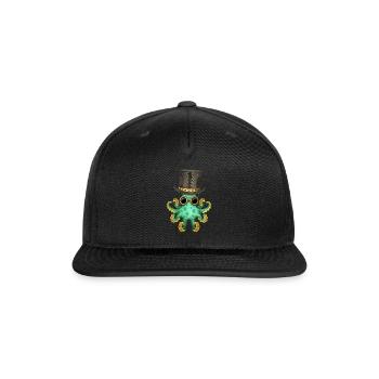 Steampunk Green Octopus - Snapback Baseball Cap - black - Front