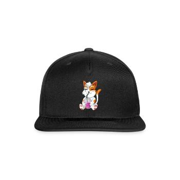 Funny Cat Drink Bubble Tea - Snapback Baseball Cap - black - Front