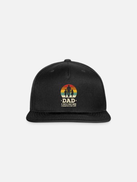 Funny A Son s First Hero A Daughter s First Love - Snapback Baseball Cap - black