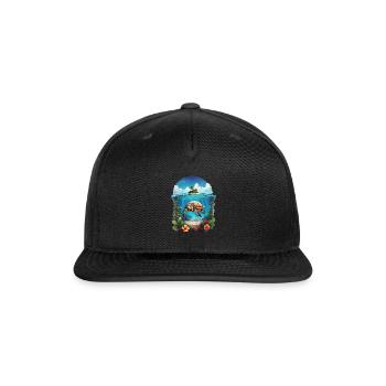 Sea Turtle Delight - Snapback Baseball Cap - black - Front