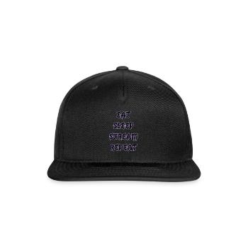 EAT SLEEP STREAM REPEAT - Snapback Baseball Cap - black - Front