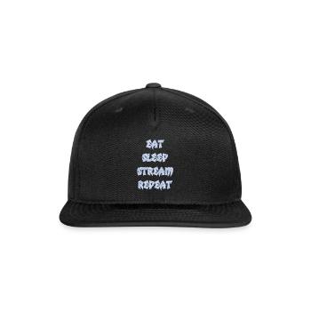 EAT SLEEP STREAM REPEAT - Snapback Baseball Cap - black - Front