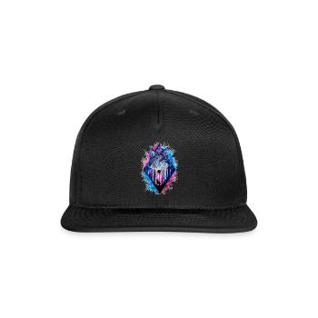 Cosmic Wolf in Neon Prism - Snapback Baseball Cap - black - Front