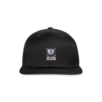 Broken Heart Valentine Shirt - Snapback Baseball Cap - black - Front