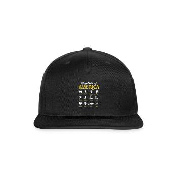 Cryptids of America Cryptozoology Mythical - Snapback Baseball Cap - black - Front
