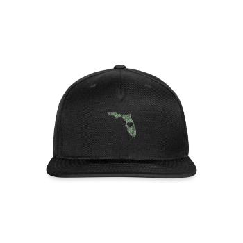 The Official Florida Love Heart Shirt Olive Green - Snapback Baseball Cap - black - Front