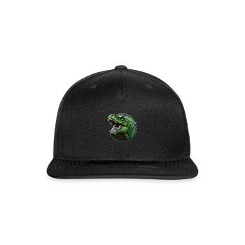Fierce tyrannosaurus and Prehistoric T-Rex - Snapback Baseball Cap - black - Front