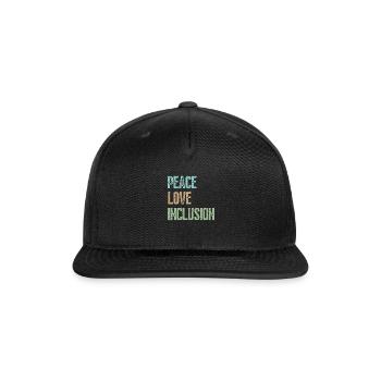Peace Love Inclusion - Snapback Baseball Cap - black - Front