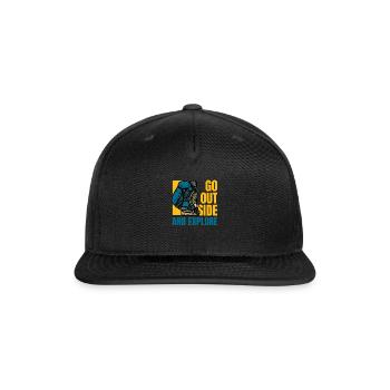 Go outside - Snapback Baseball Cap - black - Front