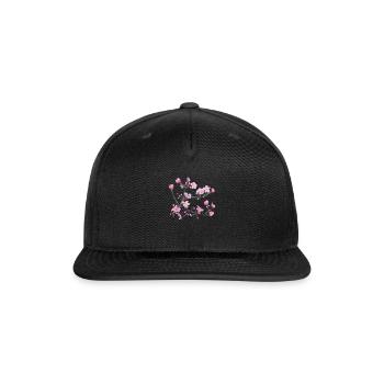 Pink Cherry Blossoms - Snapback Baseball Cap - black - Front