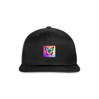 "Butterfly Bliss" - Snapback Baseball Cap - black - Front