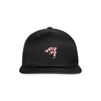 Cherry Blossoms on Branch - Snapback Baseball Cap - black - Front