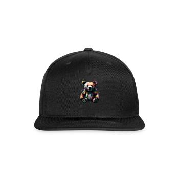 Teddy Bear Watercolor - Snapback Baseball Cap - black - Front