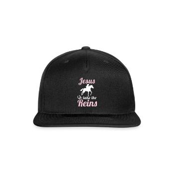 Jesus Take The Reins Religious Christian - Snapback Baseball Cap - black - Front