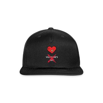Broken Heart Hate Valentine s Day - Snapback Baseball Cap - black - Front