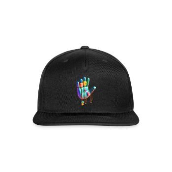 Hand with LOL Plaques - Snapback Baseball Cap - black - Front