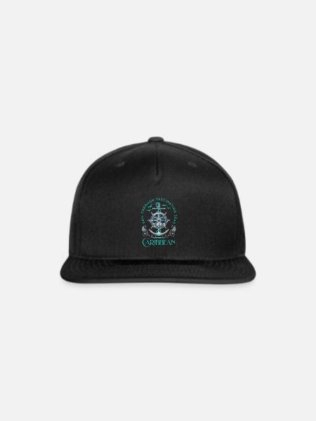 Caribbean Routes Nautical Wheel - Snapback Baseball Cap - black
