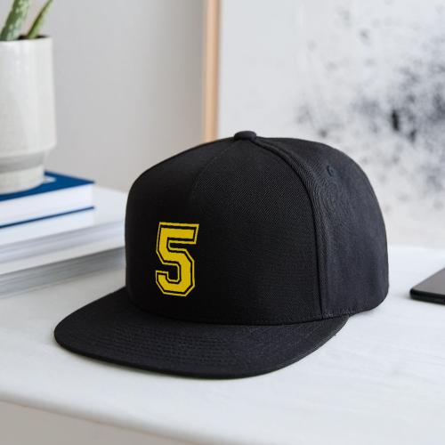 Number 5 in a classic athletic collegiate font - Snapback Baseball Cap