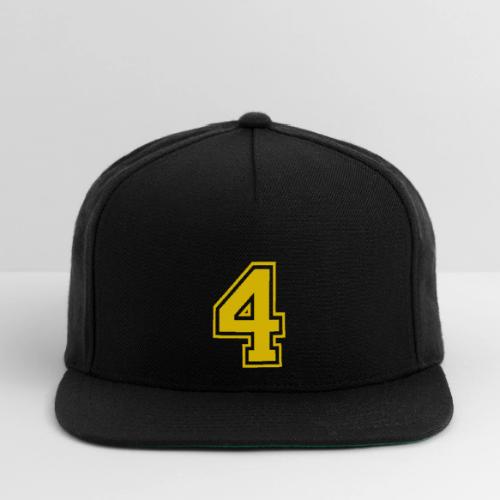 Number 4 in a classic athletic collegiate font - Snapback Baseball Cap