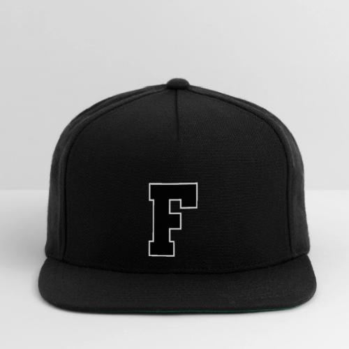 Varsity Letter F Athletic Monogram - Snapback Baseball Cap