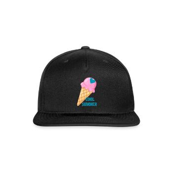 Ice Cream Heart Summer Vibe - Snapback Baseball Cap - black - Front