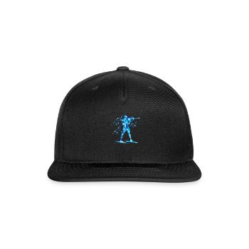 Biathlon Skiing Riffle Shooting Geo Holiday Gift - Snapback Baseball Cap - black - Front