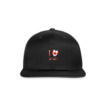 Canadian Flag , drapeau canadien , realistic penna - Snapback Baseball Cap - black - Front