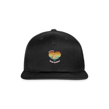 Half Human, Half Coffee, design for coffee lovers - Snapback Baseball Cap - black - Front