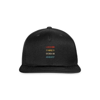 Legends Are Born In January - Snapback Baseball Cap - black - Front