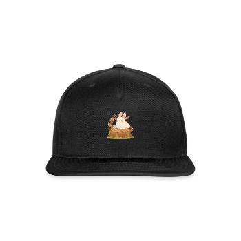 Cherry Blossom Tea Bunny - Snapback Baseball Cap - black - Front