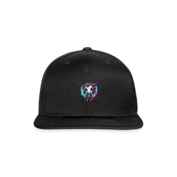 Futuristic Zombie Girl - Snapback Baseball Cap - black - Front