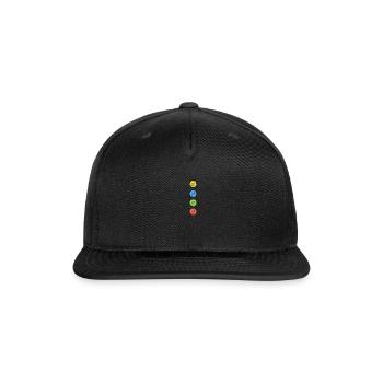 Four Groovy Buttons Blue Cat Halloween - Funky - Snapback Baseball Cap - black - Front