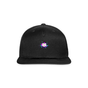 Cute Cat Face Art - Snapback Baseball Cap - black - Front