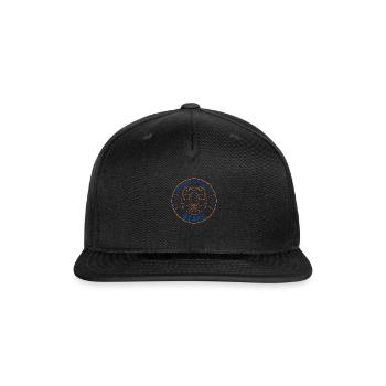 Blue and Orange Geo Bear - Snapback Baseball Cap - black - Front